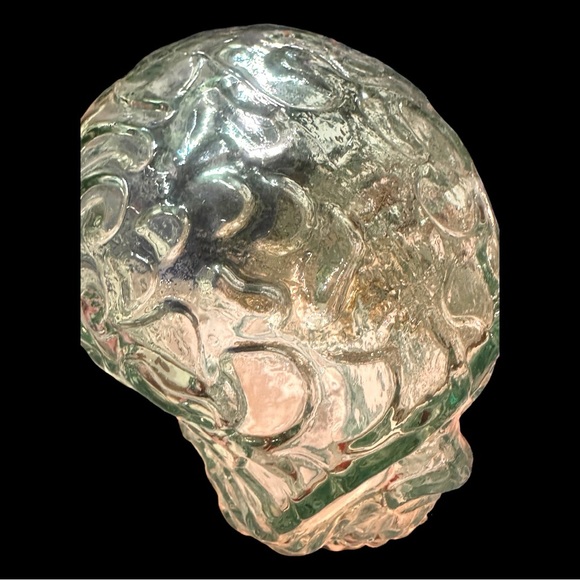 Fabulous Textured Heavyweight Glass Skull Sculpture w/ Star Lights (EUC) - Picture 9 of 15